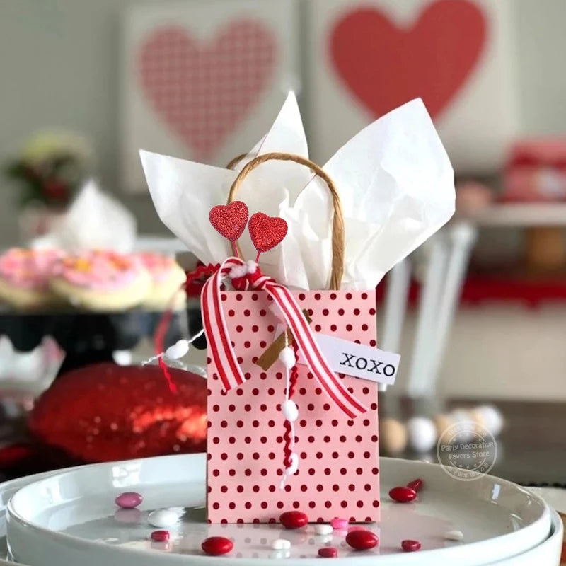 Bâtonnets de coeur en mousse scintillante - 10 pièces