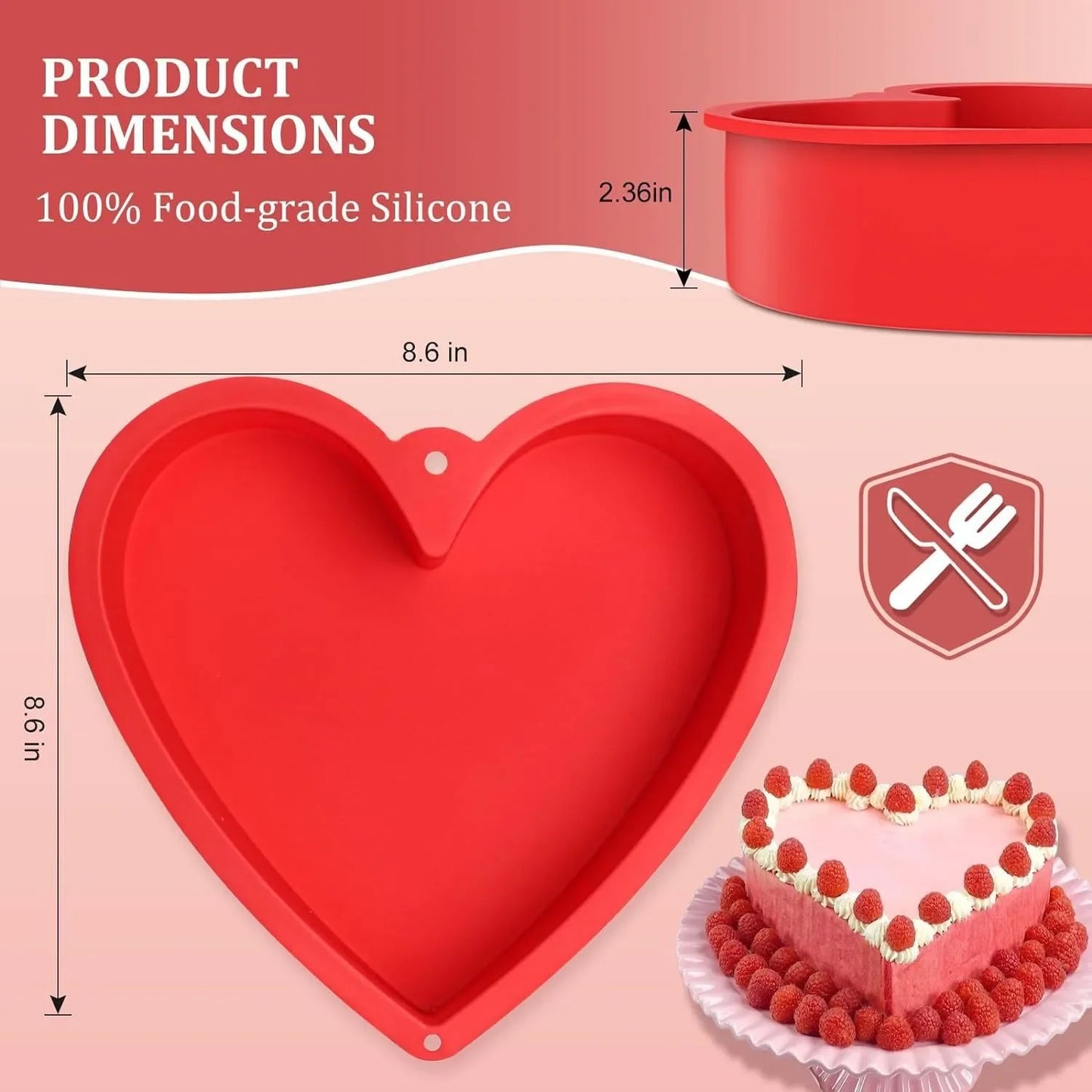 Moule à gâteau antiadhésif en Silicone en forme de cœur