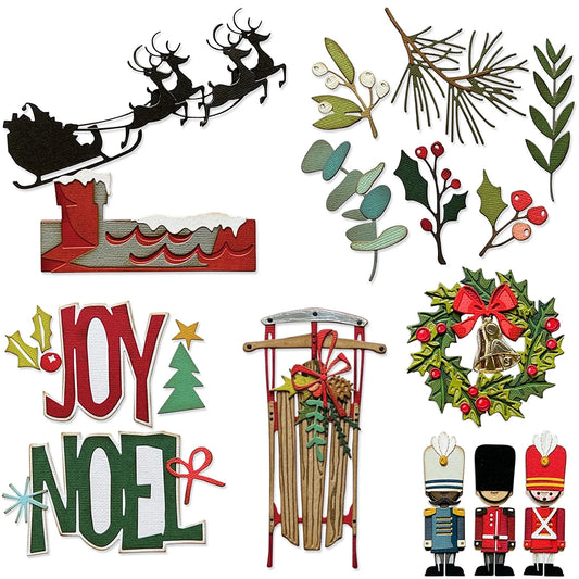 Matrices de découpe en métal, traîneau de renne de Noël