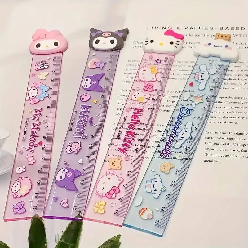 Sanrio règle Kawaii ma mélodie Kuromi Hello Kitty dessin animé enfants école primaire règle multifonctionnelle papeterie cadeaux pour filles