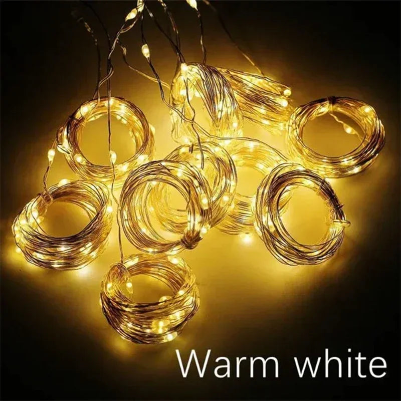 Guirxiété lumineuse LED USB pour décoration de jardin, lampe de guirxiété de vacances, nickel é, maison, fête de Noël, nouvel an, mariage, 3m, 8 modes