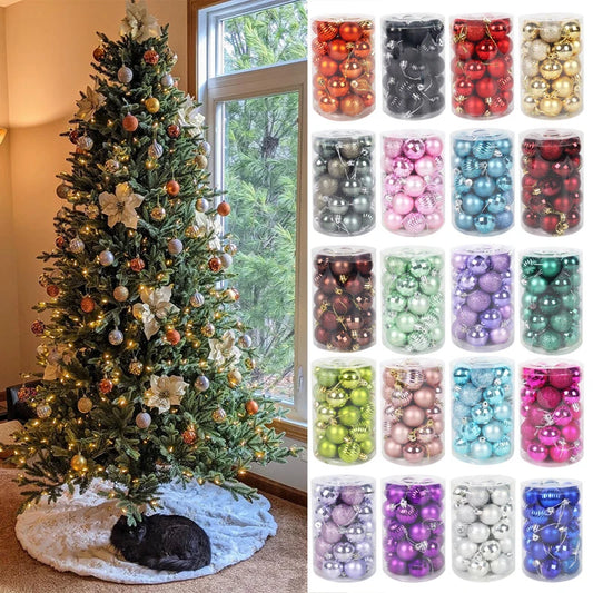 34 pièces boules de plastique de Noël arbre de Noël suspendus ornement boule de pendentif