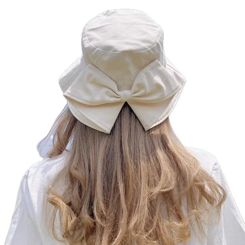 Casquettes de soleil de plage pour dames, filles, chapeaux seau à large bord avec nœud papillon pour femmes, été en plein air
