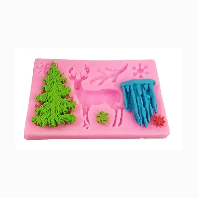 Moule en silicone flocon de neige pour arbre de Noël d'élan