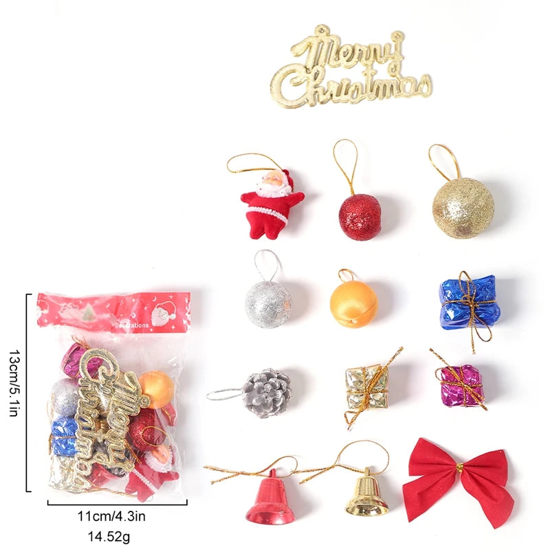 10/13/14 pièces décor de Noël père Noël boules de Noël pommes de pin arcs ensemble arbre de Noël suspendus ornements