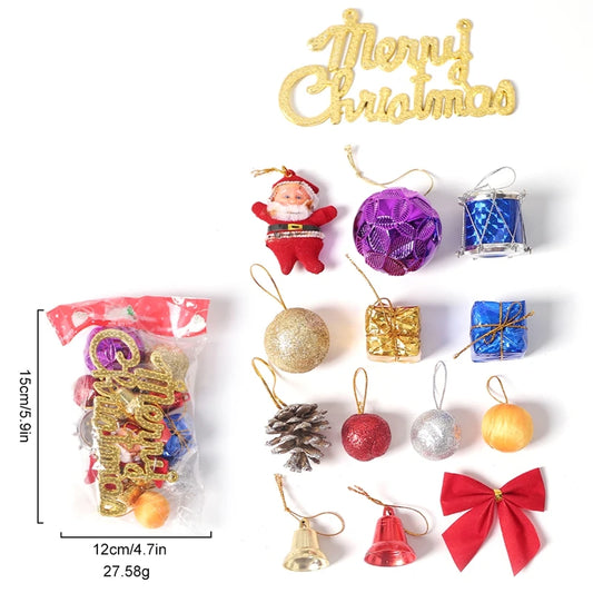10/13/14 pièces décor de Noël père Noël boules de Noël pommes de pin arcs ensemble arbre de Noël suspendus ornements
