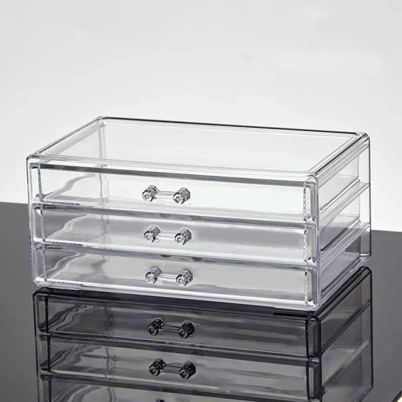 Boîte de rangement de cosmétiques en acrylique, boîte de rangement de rouge à lèvres, support de rangement de maquillage à tiroir de bureau, boîte à bijoux transparente, livraison directe
