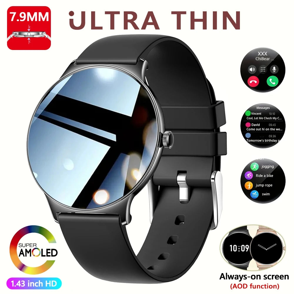 Pour Huawei Xiaomi nouvelle montre intelligente Ultra mince femmes écran toujours afficher l'heure Bracelet de sport Bluetooth appel mode Smartwatch