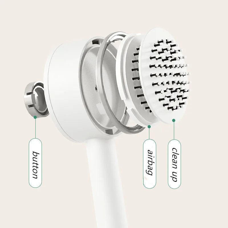 Peigne à cheveux Airbag Central, brosse à cheveux démêlante autonettoyante pour femmes, lisse, antistatique, Massage du cuir chevelu, livraison directe