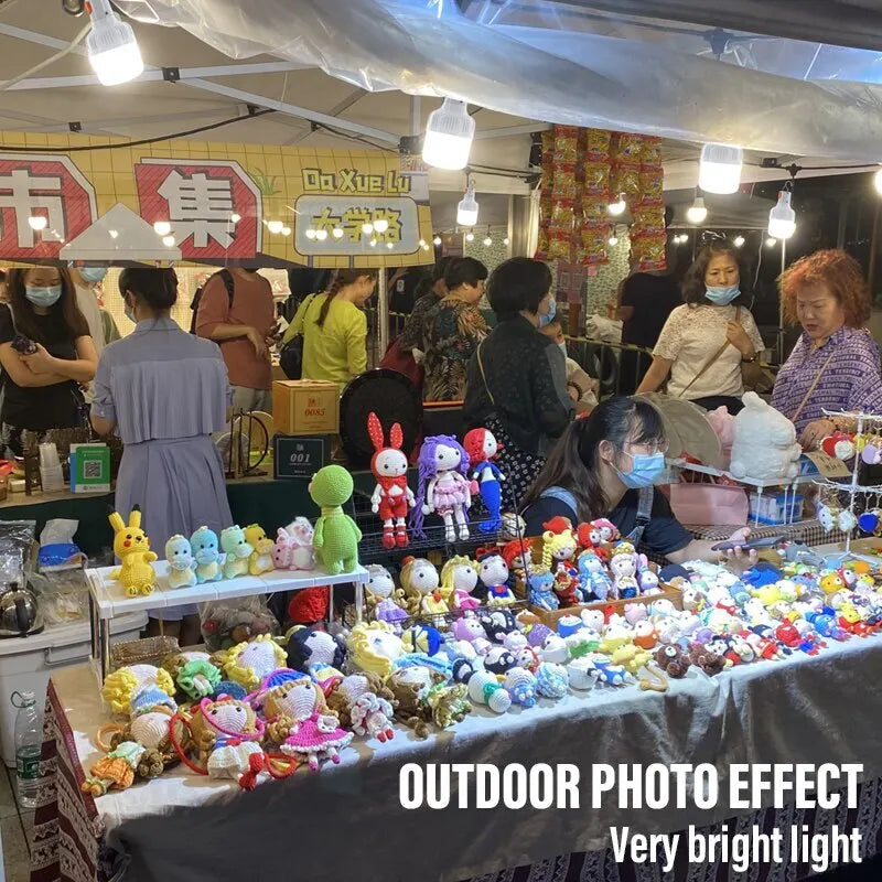 Ampoules LED rechargeables par USB pour l'extérieur, haute luminosité, lumière de secours, crochet, camping, pêche, lanterne portable, veilleuses