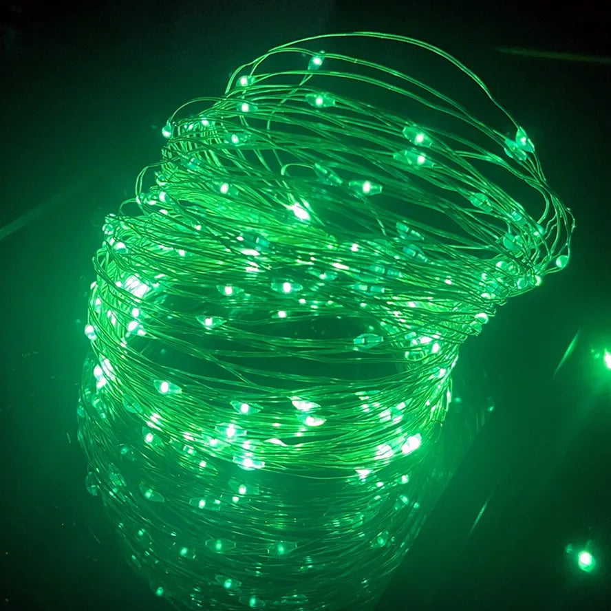 Guirlande lumineuse féerique Led en fil d'argent, alimentée par USB, étanche, pour l'extérieur, pour fête de noël, mariage, décoration DIY