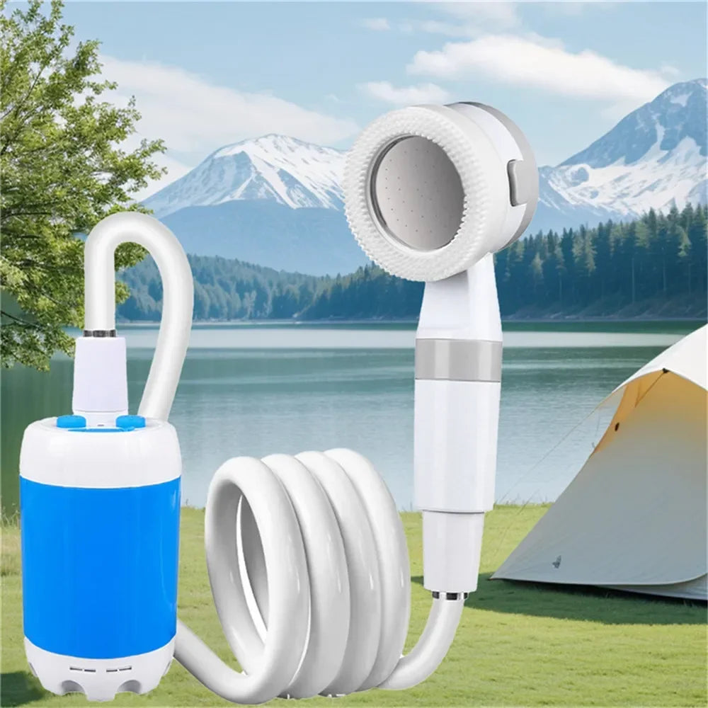 Ensemble de douche de camping portable, douche d'extérieur, douche de randonnée électrique, sac à eau pour voyage, lavage de voiture, équipement de survie de camping