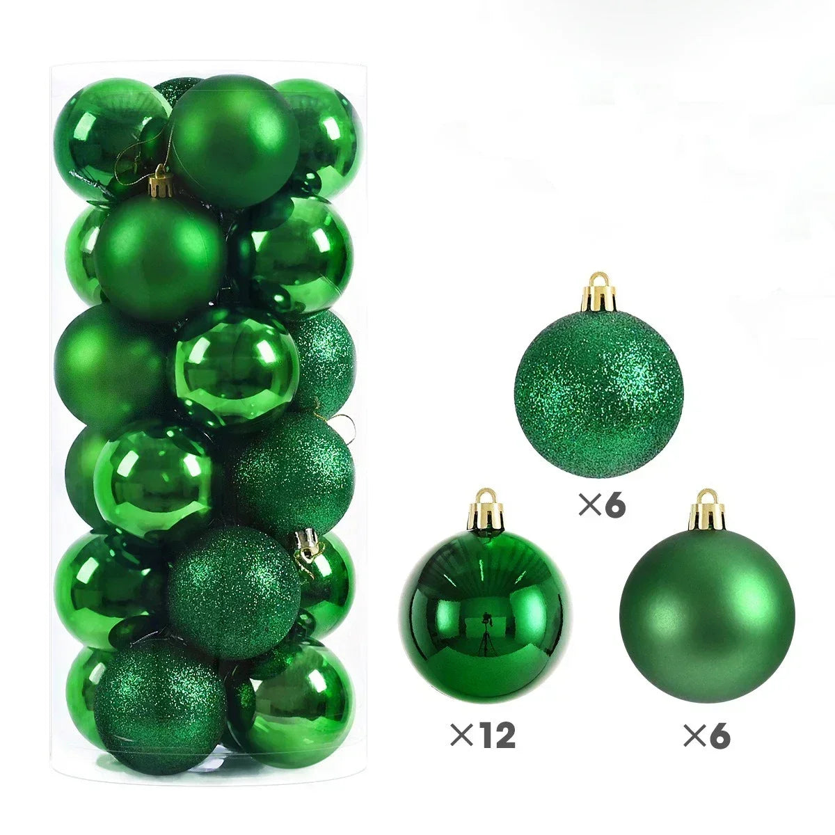 Boules de noël 3/4/6CM, 24 pièces, grande boule, pendentif d'arbre de Noël
