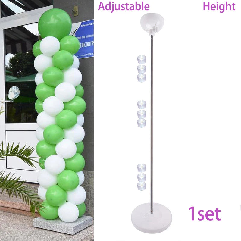 Support de colonne de ballons réglable en métal, avec Base en plastique, pour décoration de mariage, anniversaire, fête prénatale, 1/2 ensembles