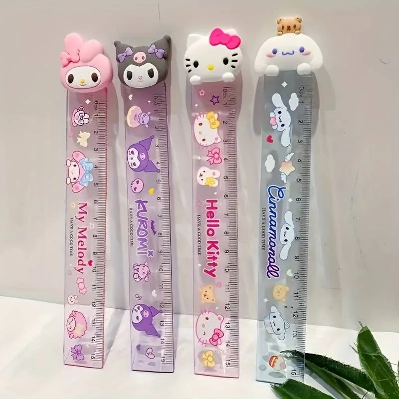 Sanrio règle Kawaii ma mélodie Kuromi Hello Kitty dessin animé enfants école primaire règle multifonctionnelle papeterie cadeaux pour filles