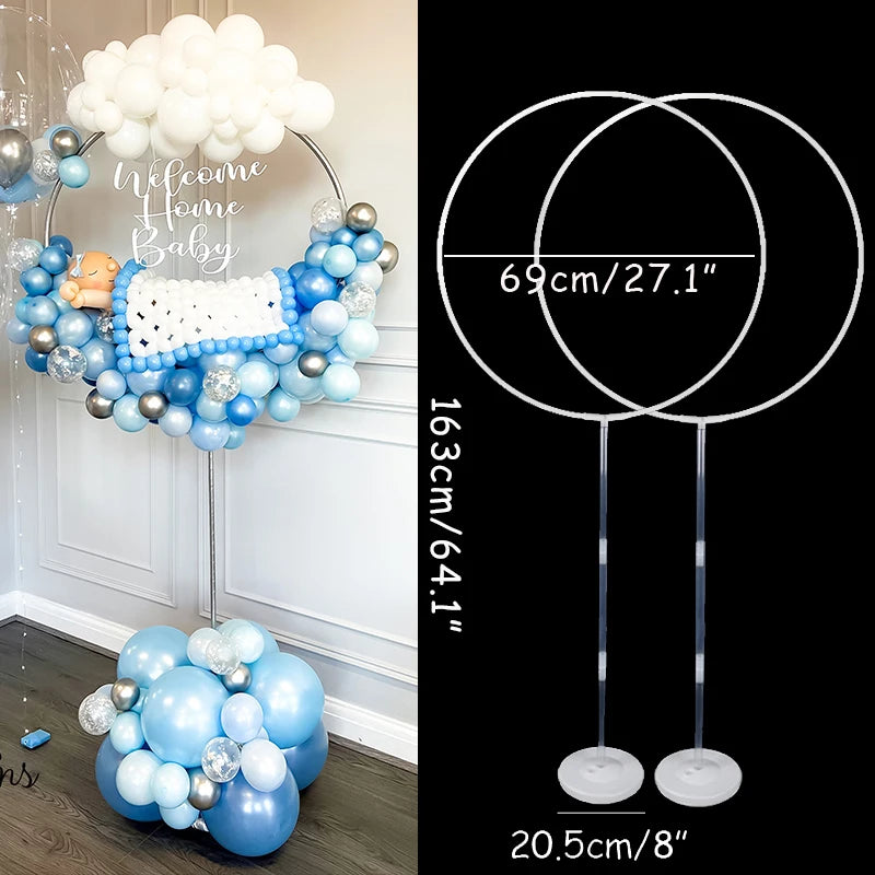 Support de colonne de ballons réglable en métal, avec Base en plastique, pour décoration de mariage, anniversaire, fête prénatale, 1/2 ensembles