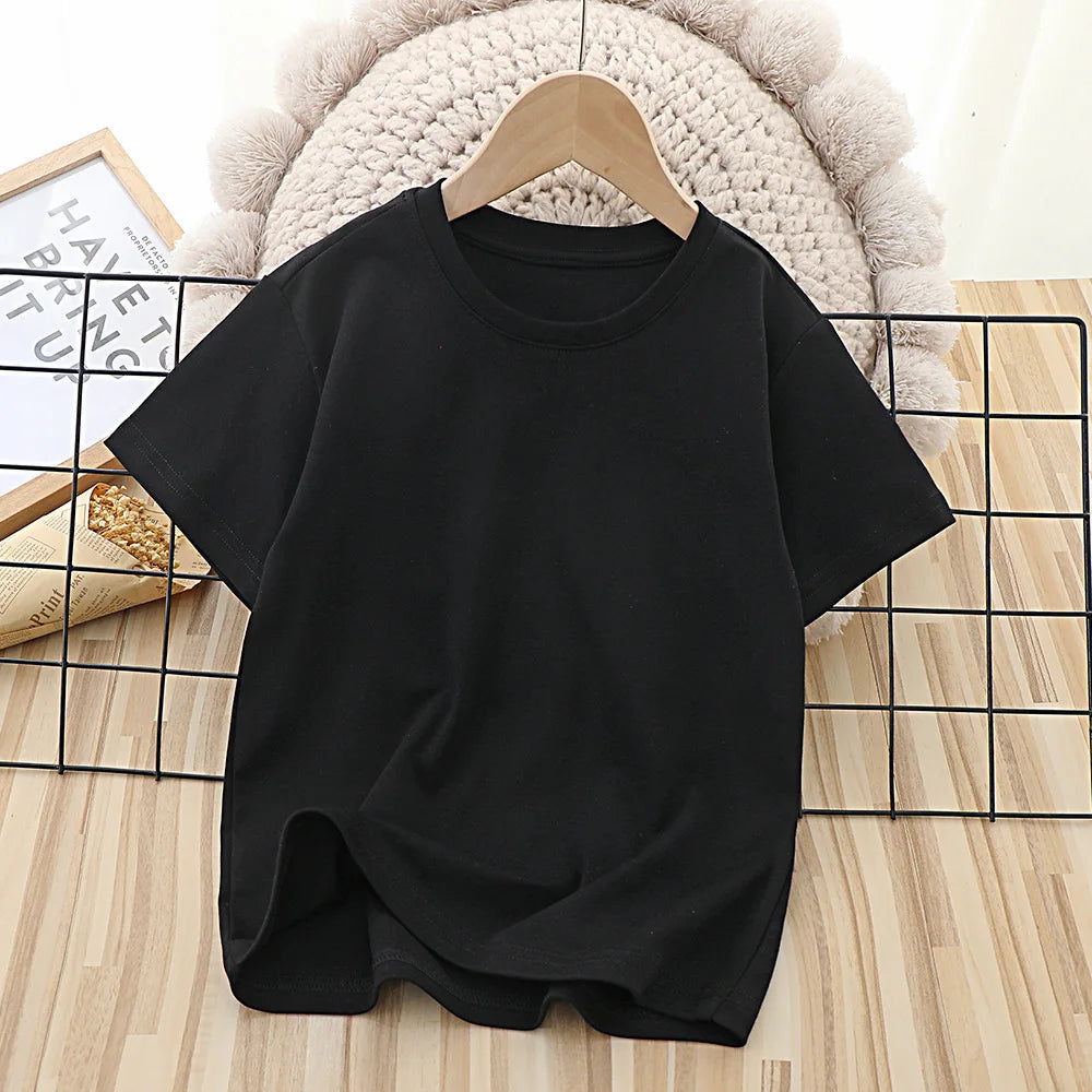 Labubu T-shirt pour enfants mignon dessin animé Anime T-shirt haut noir à manches courtes col rond vêtements mode enfants vêtements d'été cadeau