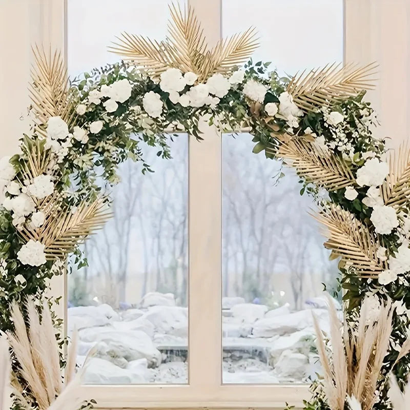 Feuilles de Palmier Artificielles Dorées, Fausses Plantes Tropicales, Fleurs pour Nik, Extérieur, Maison, Bricolage, Remplissage de Vase, Décoration de ixde Mariage, 5 Pièces