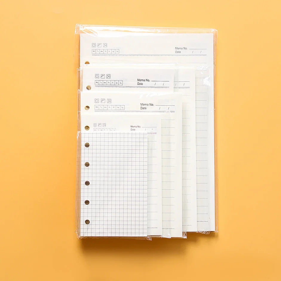 Classeur à anneaux de haute qualité, carnet de notes personnel A5, A6, A7, A8, recharges, feuilles mobiles, spirale, agenda, planificateur, noyau interne, papier 100g