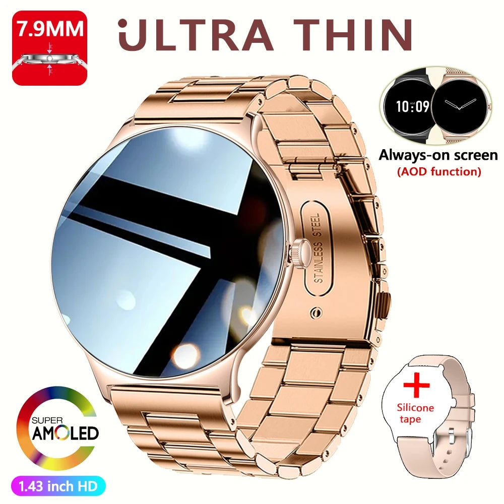 Pour Huawei Xiaomi nouvelle montre intelligente Ultra mince femmes écran toujours afficher l'heure Bracelet de sport Bluetooth appel mode Smartwatch