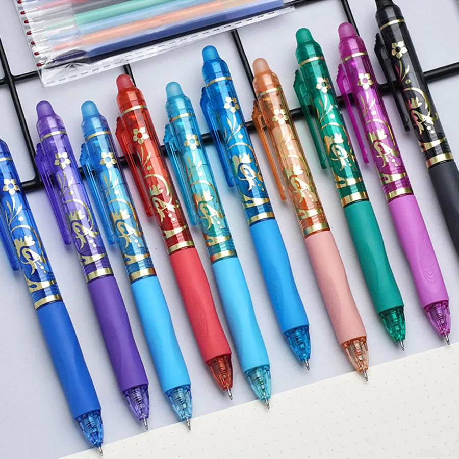 Ensemble de stylos gel effaçables, pointe fine de 0.5mm, stylo magique rétractable, grande capacité, adapté aux fournitures scolaires, 6 pièces, 12 pièces