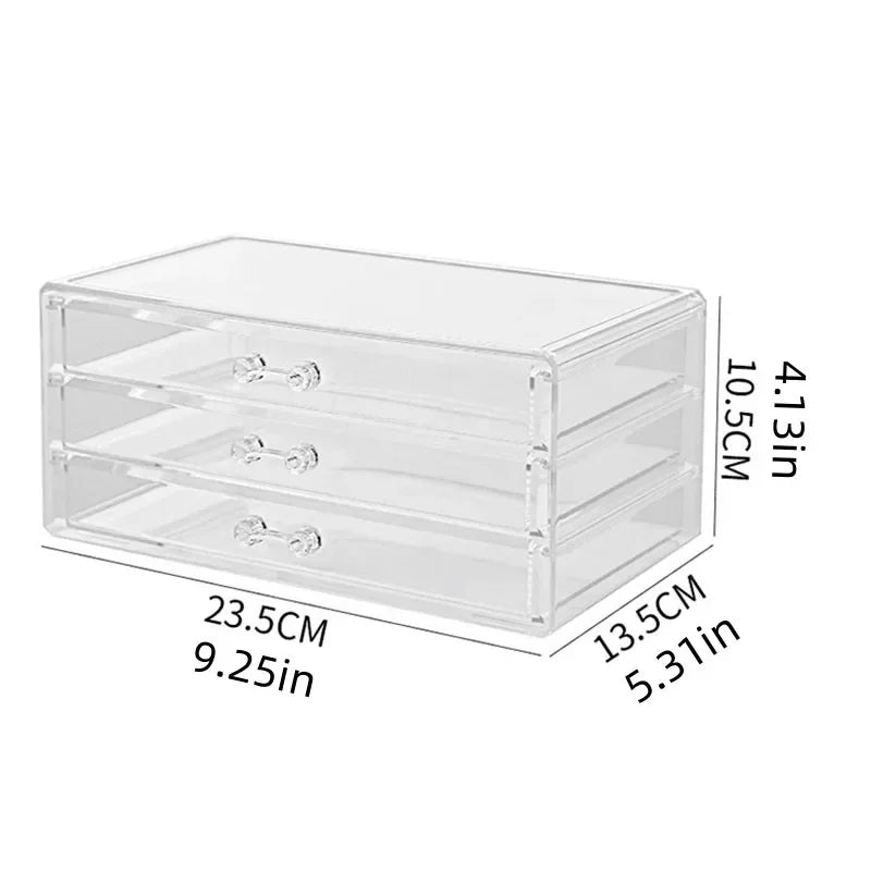 Boîte de rangement de cosmétiques en acrylique, boîte de rangement de rouge à lèvres, support de rangement de maquillage à tiroir de bureau, boîte à bijoux transparente, livraison directe