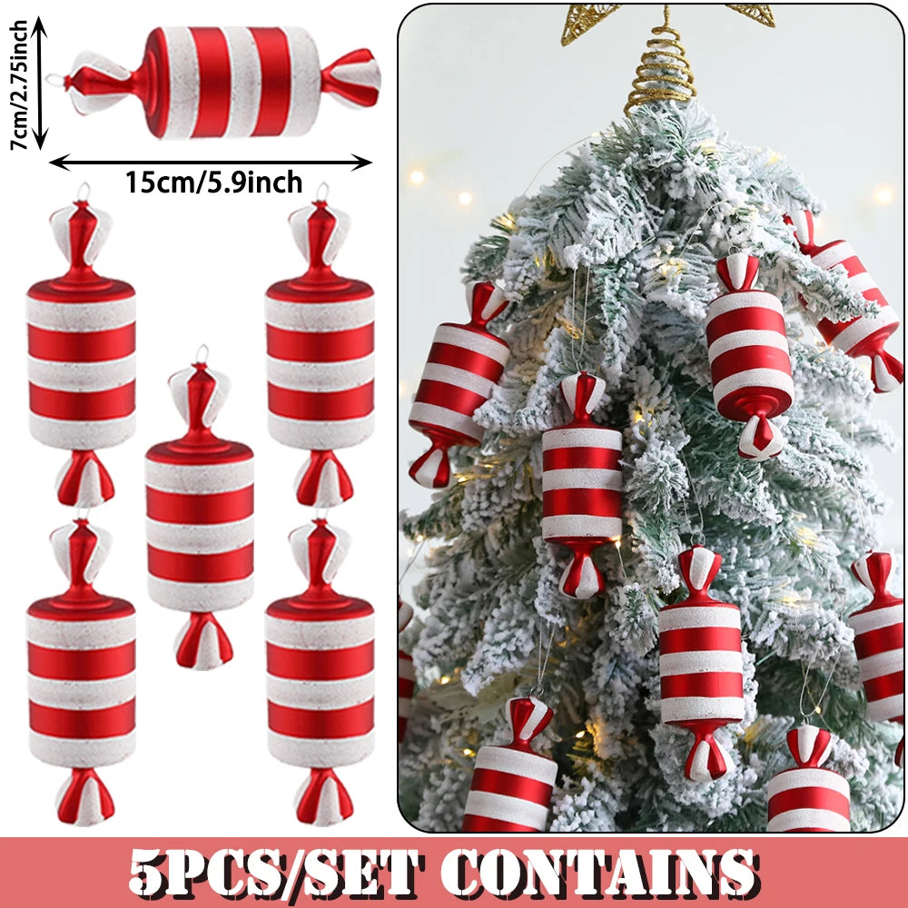 Mélange de cannes de bonbon de Noël mignonnes, sucette, arbre de Noël, ornement de Noël, décoration de la maison, décor de Noel, 2023