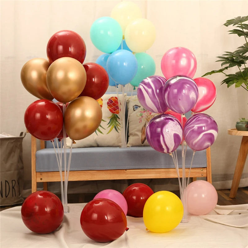 Support de ballons de table à 7 tubes, accessoire de décoration événementiel pour mariages, baby-showers et anniversaires