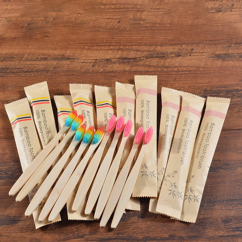 10 Piece Soft Bristles Bamboo Toothbrush Eco Friendly Vegan Tooth Brush Escova De Dente Cepillo De Dientes Bambu Brosse A Dent