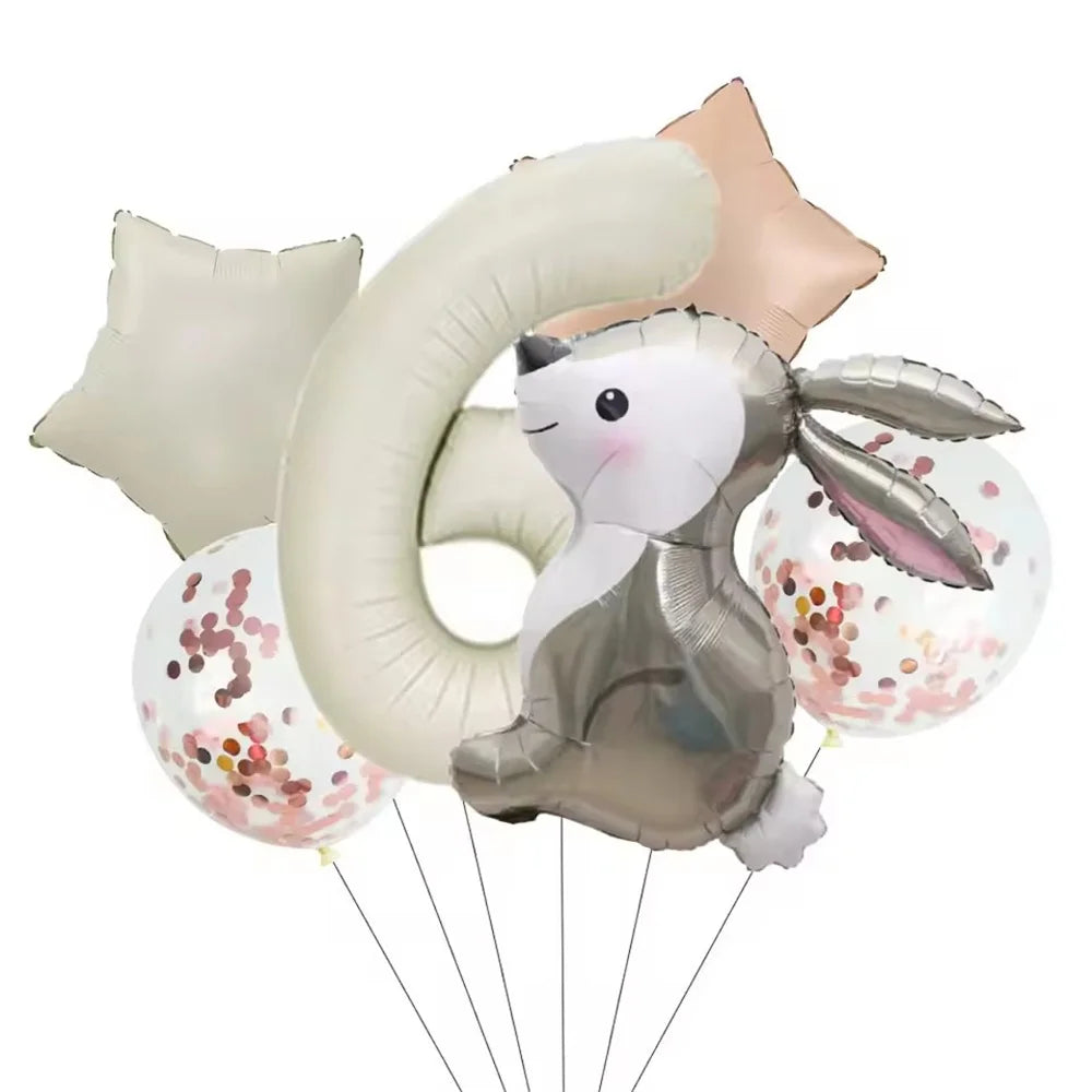 Ballon lapin de pâques, 6 pièces, 32 pouces