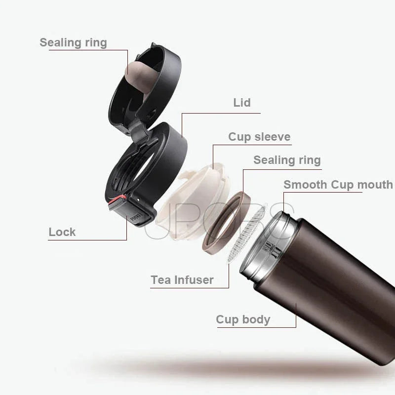 UPORS – tasse Thermos de voyage en acier inoxydable, pour café et thé, Premium, flacon sous vide, Thermos