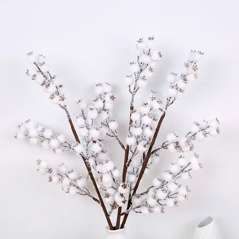 Bouquet de baies blanches artificielles 58cm