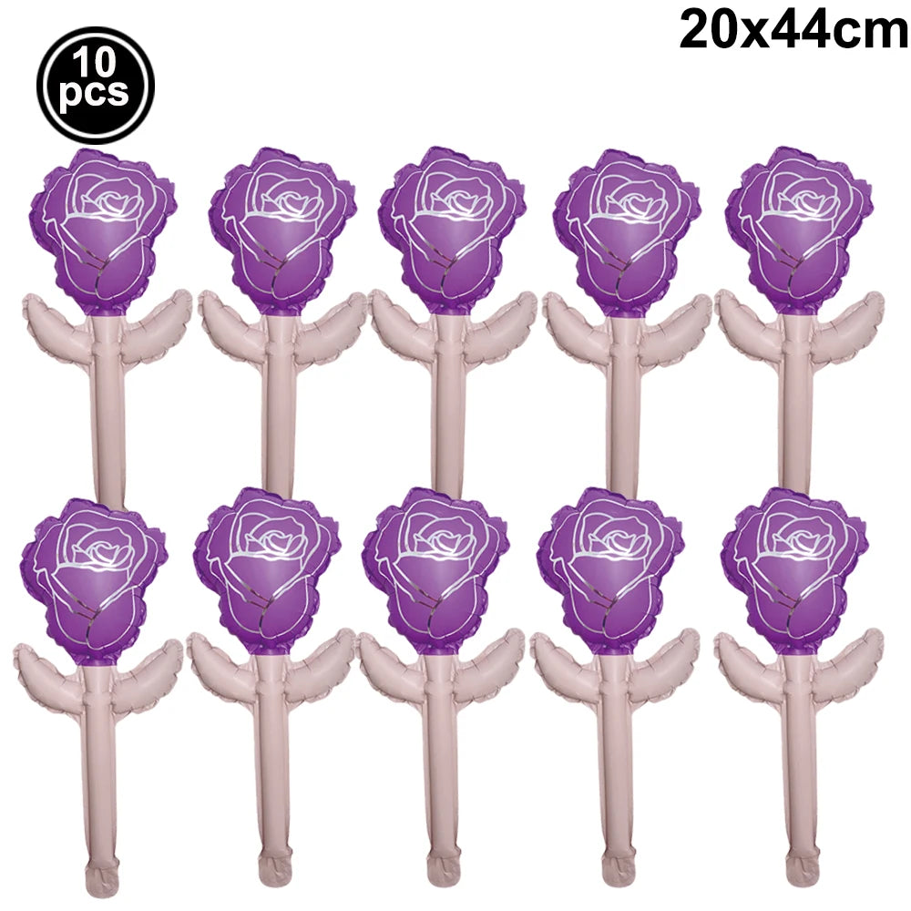 Grands ballons roses rouges de mariage, ballons en aluminium en forme de fleur de Rose, décorations cadeaux d'anniversaire pour la fête des mères, cadeaux d'anniversaire