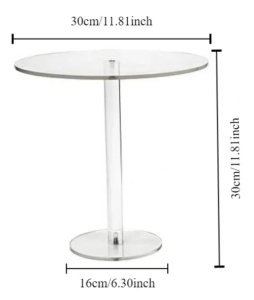 Support à gâteaux rond Transparent en acrylique