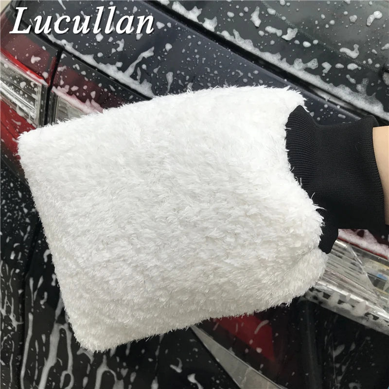 Lucullan dernier gant de lavage de voiture Ultra doux facile à sécher en microfibre Premium gant de détail automatique idéal pour deux seaux de lavage