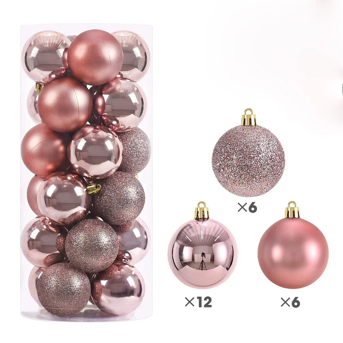 Boules de noël 3/4/6CM, 24 pièces, grande boule, pendentif d'arbre de Noël
