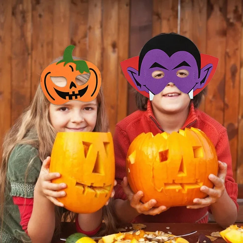 Masque fantôme citrouille d'halloween, bricolage, Festival fantôme pour enfants, accessoires de danse, fournitures de décoration d'halloween, masque pour les yeux en feutre