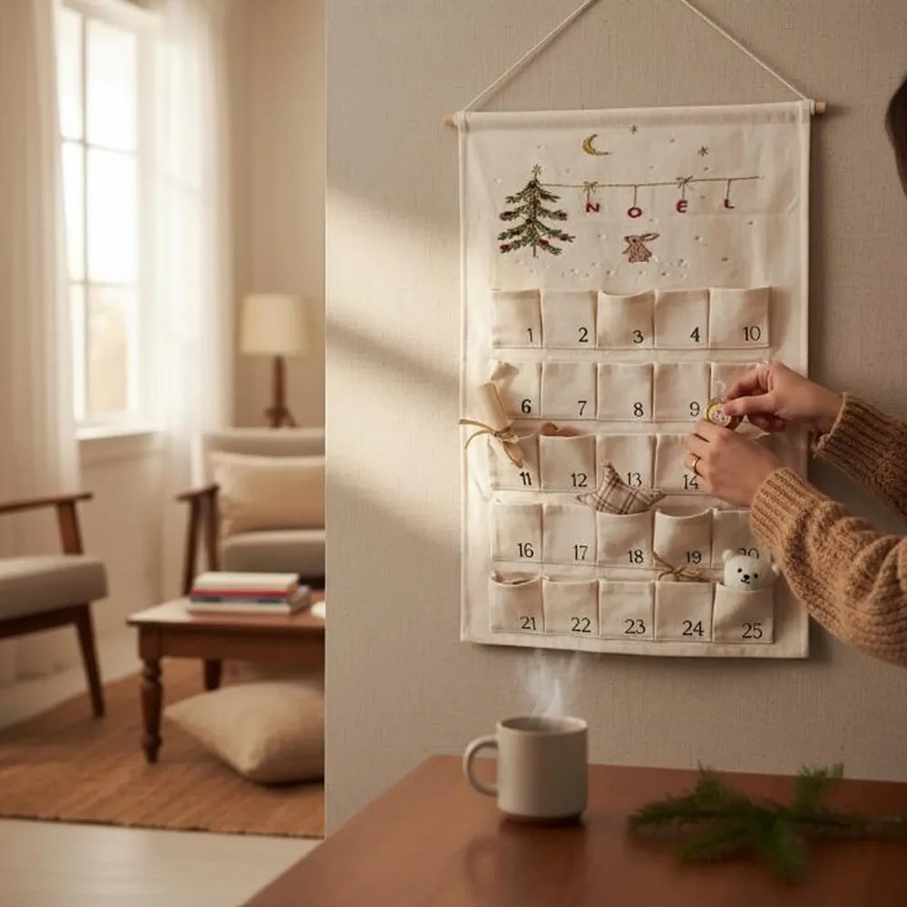 Calendrier de l'Avent personnalisé Noël Bunny avec 25 poches imprimées