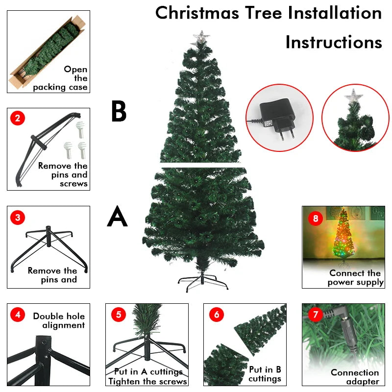 90 cm-240 cm arbre de noël PVC arbre vert arbre artificiel de noël, arbre de noël intérieur extérieur bricolage arbre de noël