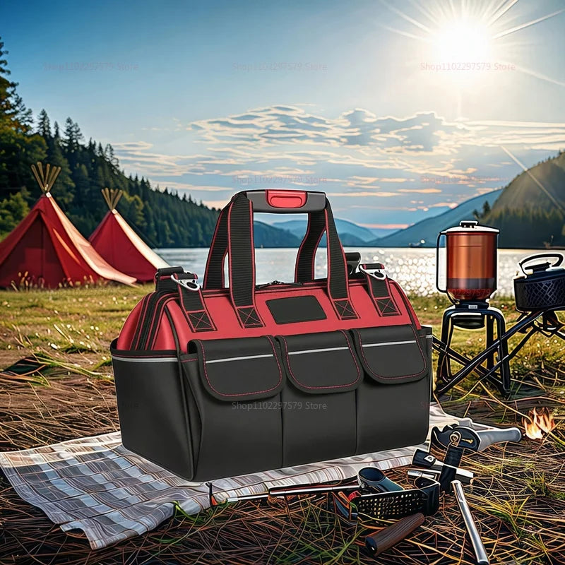 Sac à outils en tissu, clé d'électricien professionnelle, étanche, sac à outils de rangement multifonction pour le travail