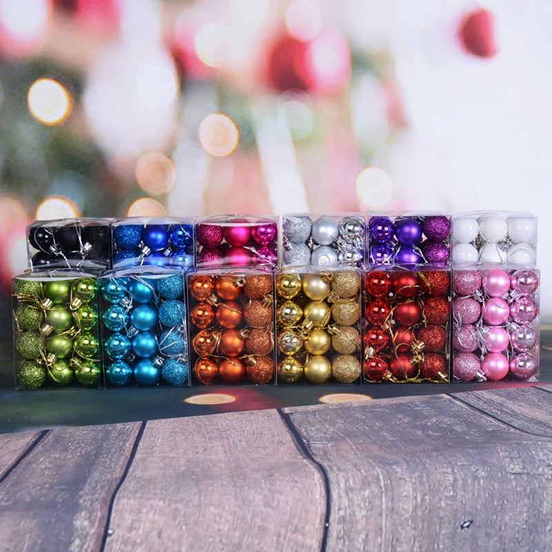24 pièces boules de noël