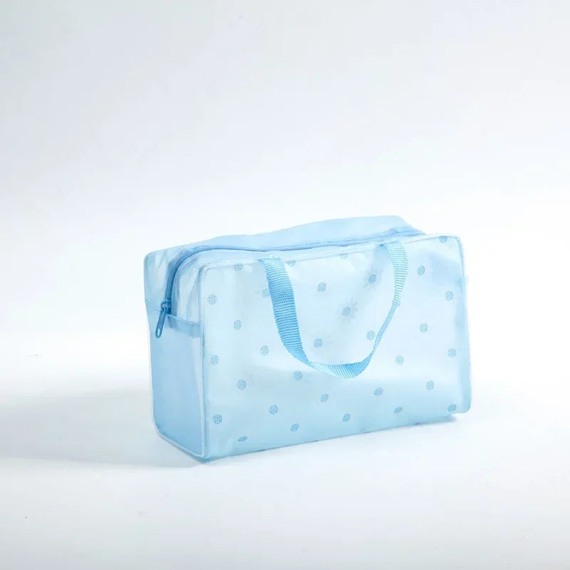 Trousse de toilette transparente en PVC pour femme, trousse de maquillage, sac de rangement pour le bain, sac à cosmétiques de voyage floral, étanche, 5 couleurs