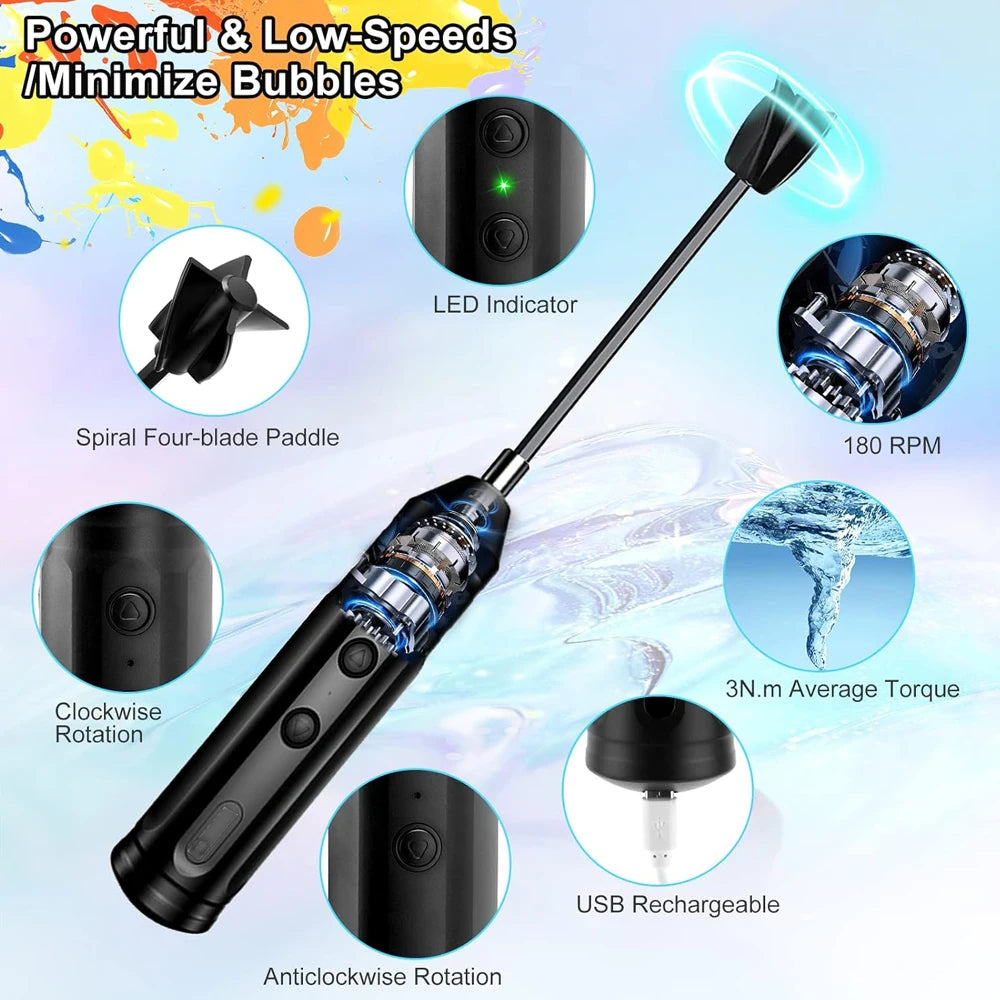 Mélangeur de résine époxy Rechargeable avec agitateur de résine à palette pour moules en résine, Machine de mélange de résine, outils de mélange en Silicone