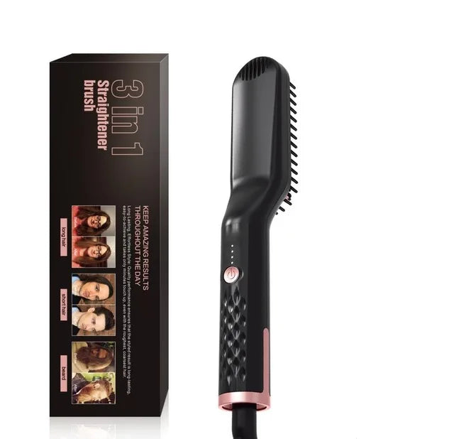 Lisseur de barbe électrique pour hommes, peigne chauffant, rapide, brosse de coiffage