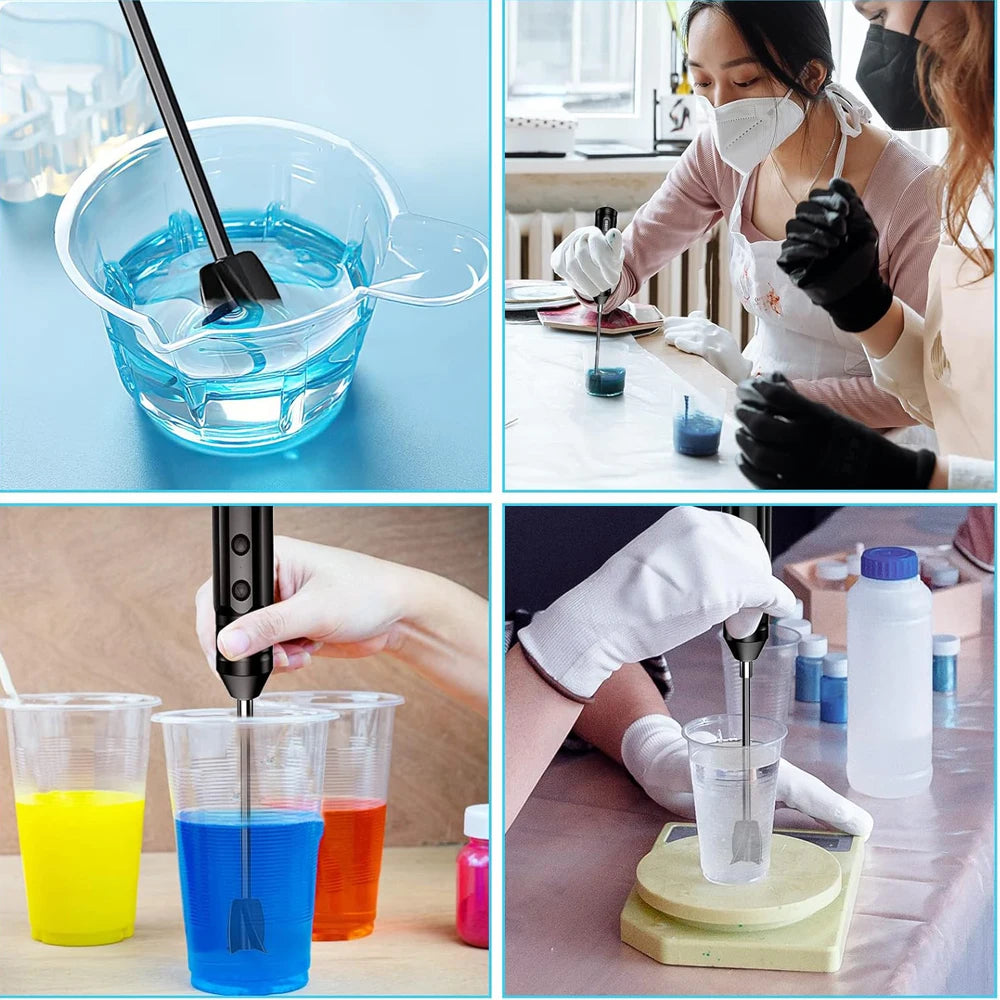 Mélangeur de résine époxy Rechargeable avec agitateur de résine à palette pour moules en résine, Machine de mélange de résine, outils de mélange en Silicone