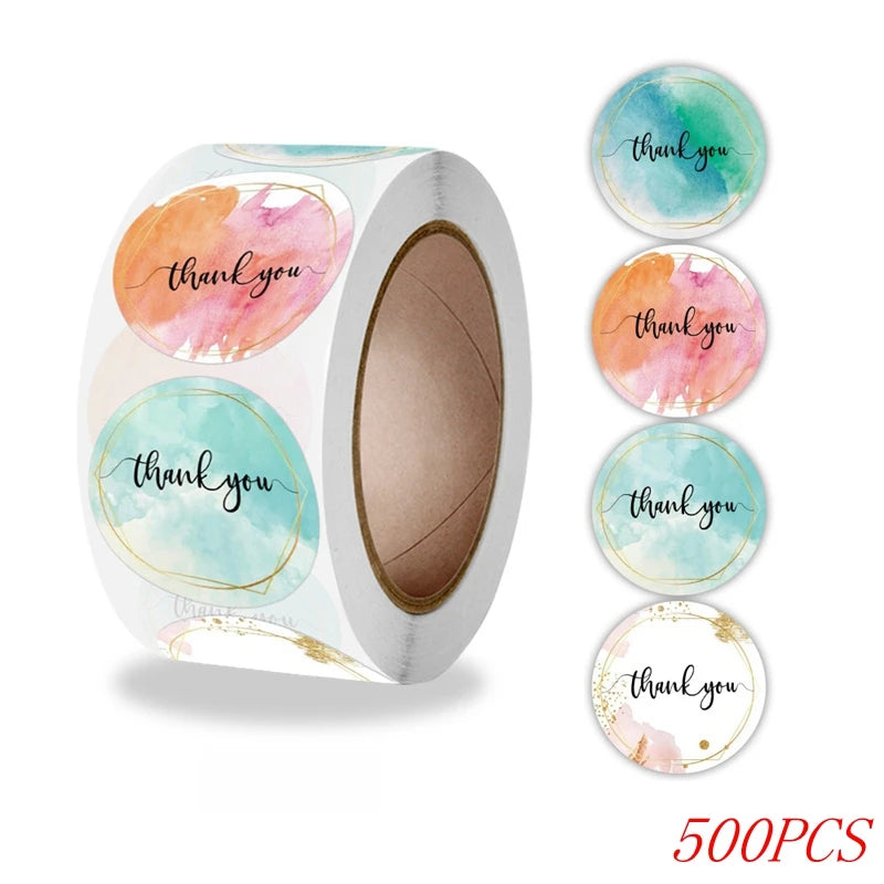 Étiquettes Autocollantes Bleues de Remerciements 50-500 Pièces, Sticker de Décoration, Sceau d'Enveloppes Fait à la Main, Fournitures de Papeterie, 1 Pouce