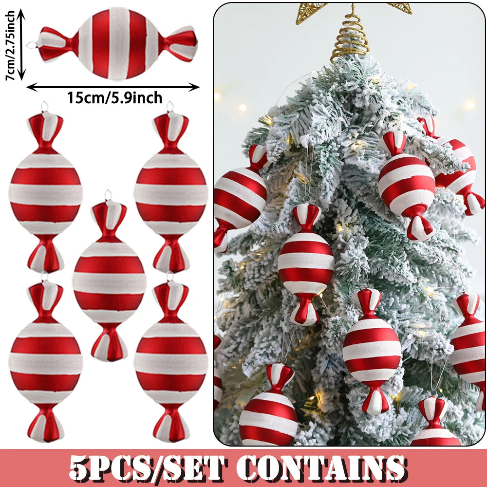 Mélange de cannes de bonbon de Noël mignonnes, sucette, arbre de Noël, ornement de Noël, décoration de la maison, décor de Noel, 2023