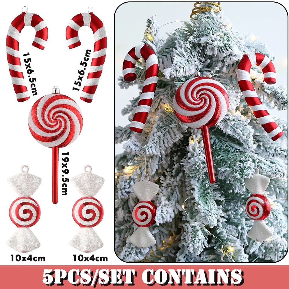 Mélange de cannes de bonbon de Noël mignonnes, sucette, arbre de Noël, ornement de Noël, décoration de la maison, décor de Noel, 2023