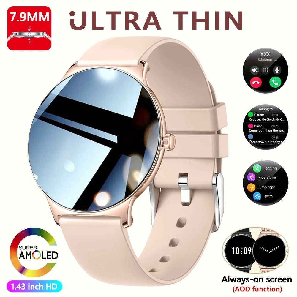 Pour Huawei Xiaomi nouvelle montre intelligente Ultra mince femmes écran toujours afficher l'heure Bracelet de sport Bluetooth appel mode Smartwatch