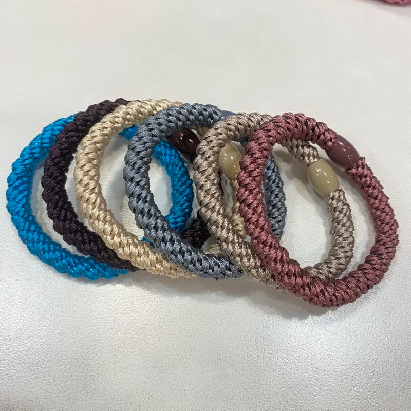 6pcs/lot élastique pour cheveux pour femmes élastique cheveux femmes ,Élastiques et chouchous attache cheveux bandes en caoutchouc à haute élasticité pour bracelets, élastique cheveux noire montres femmes knekki haar
